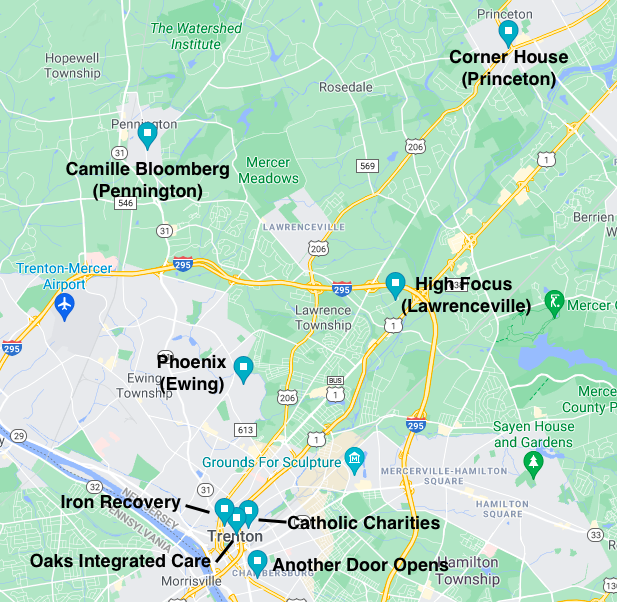 A map of the Ewing area